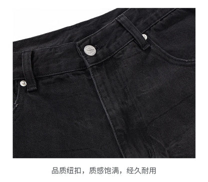 men streetwear fashion side splice hip hop loose casual wide leg straight baggy jeans pant cityboy jeans pants trousers unique jeans style 2485