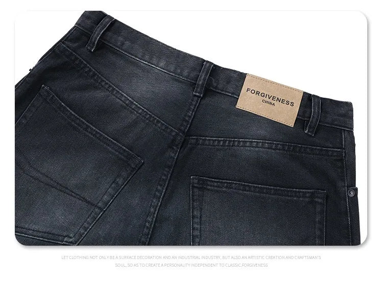 24Spring wash black ash straight tube baggy jeans Street King Limited
