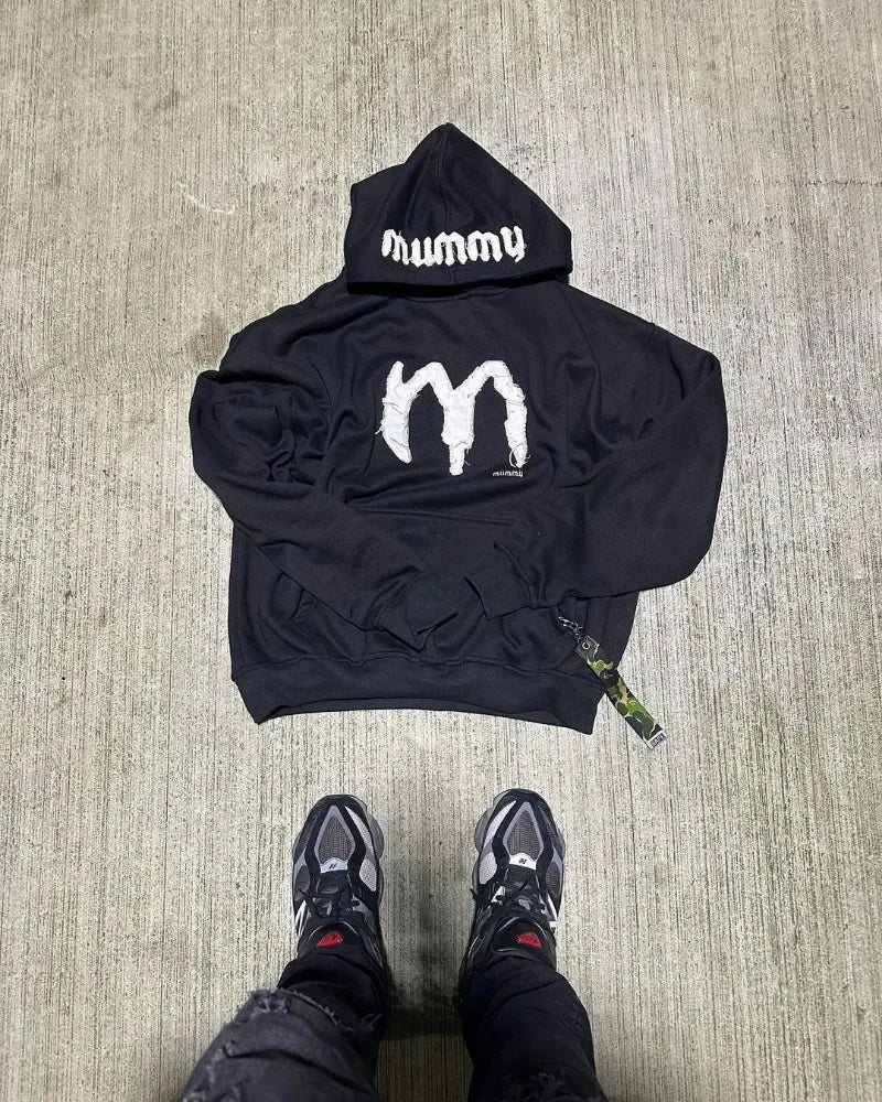 Y2k American High Street Fashion Brand Letter Embroidery Oversized Pullover Hoodie Women Fashionable Casual Loose Sweatshirt Men Street King Limited