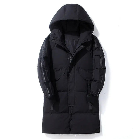 2023 New Winter Men Parka Big Pockets Casual Jacket Hooded Solid Color 2 colors Thicken And Warm hooded Outwear Coat Size 3XL Street King Limited