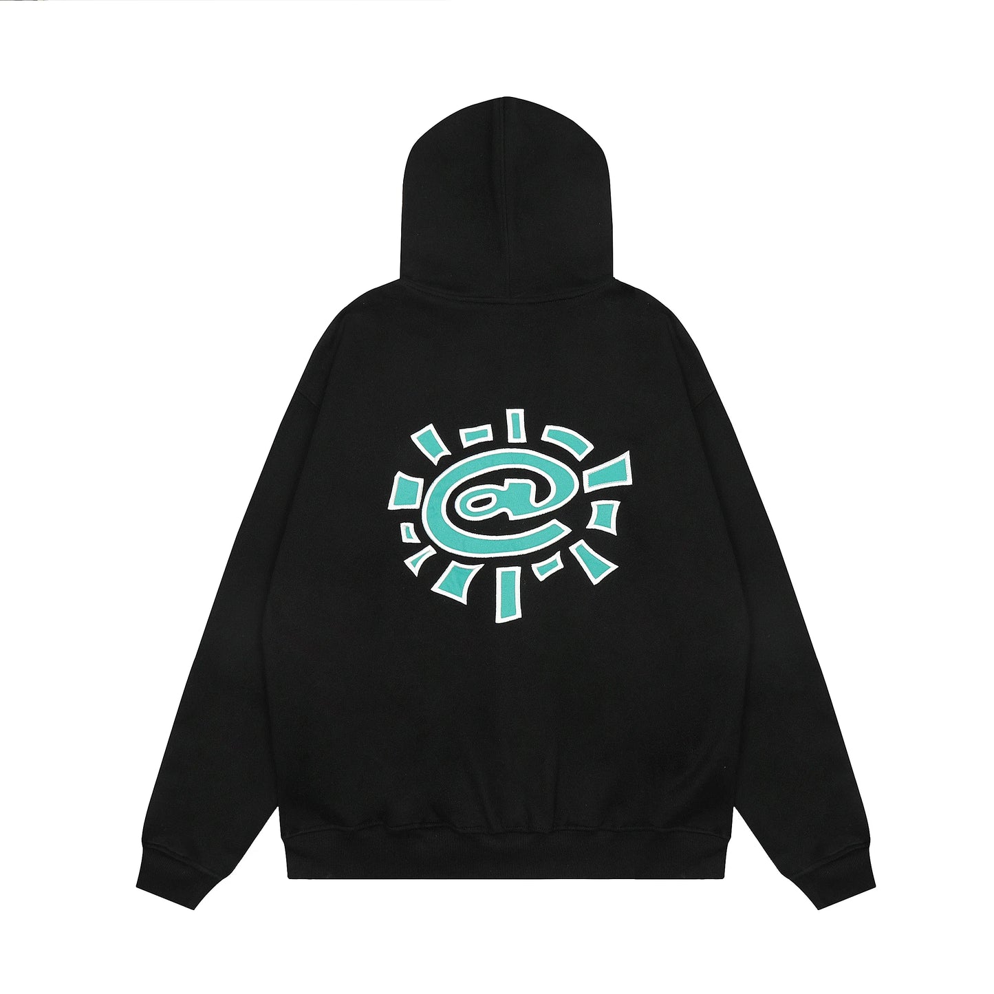 New Autumn Logo Embroidery Black Fleece Hooded Hoodies for Men and Women  Streetwear Baggy Casual Cardigan Zipper Sweatshirts Street King Limited