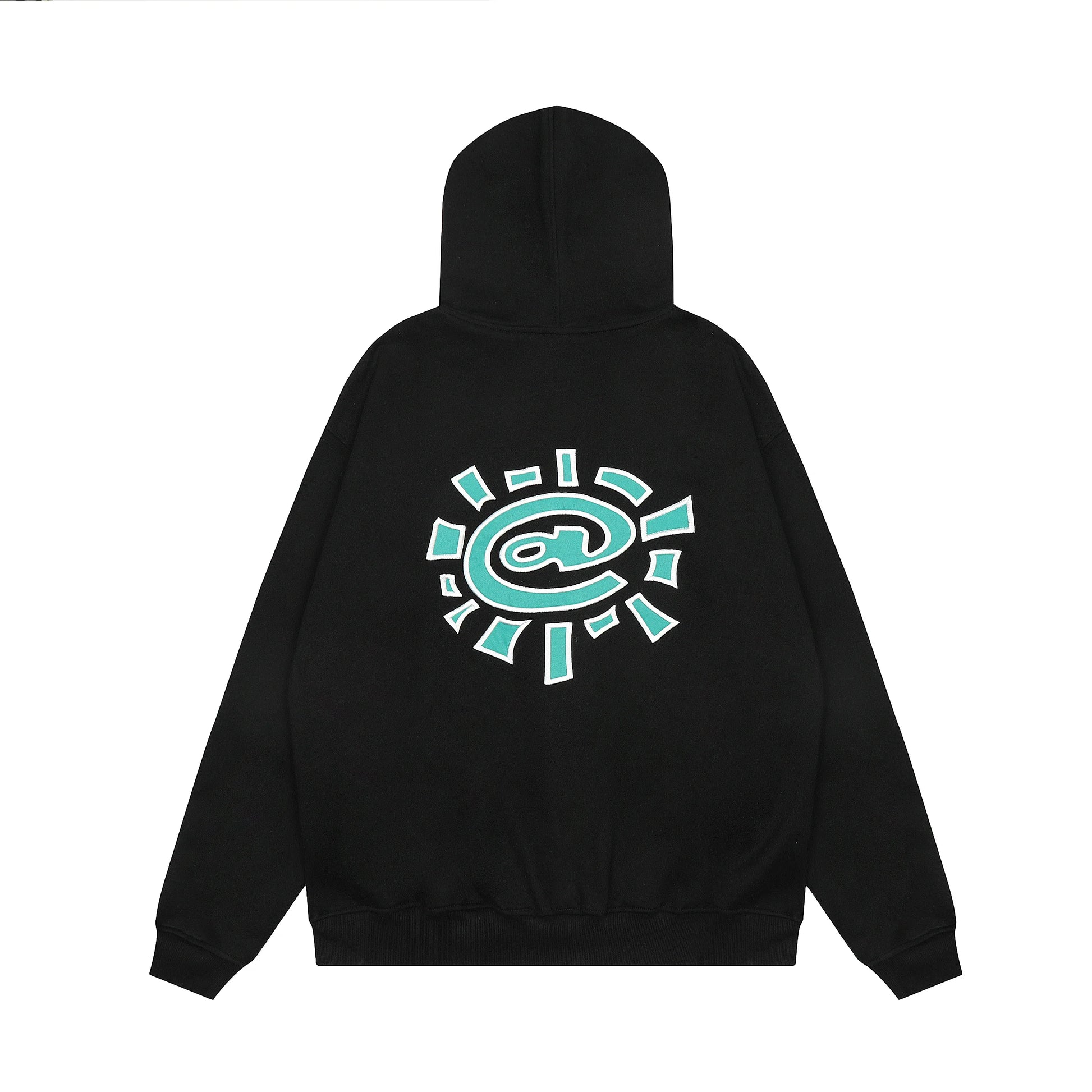 New Autumn Logo Embroidery Black Fleece Hooded Hoodies for Men and Women  Streetwear Baggy Casual Cardigan Zipper Sweatshirts Street King Limited