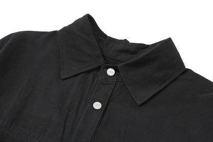 Back Zipper Vibe Style Black Long Sleeve Shirts Jackets for Men Streetwear Y2k Baggy Ropa Hombre Camisas Oversized Loose Coat Street King Limited