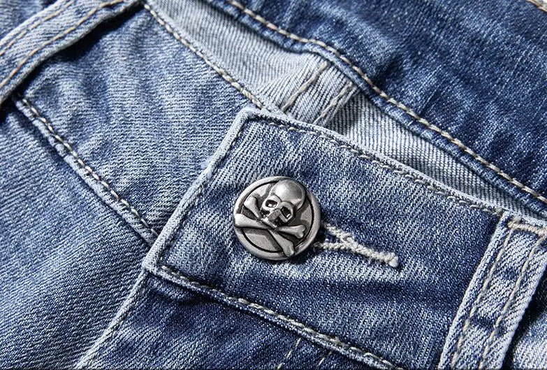 high 2023 new classical pirate metal skull bone luxurious embroidered jeans cotton denim pants comfort casual jeans 28 38 204 denim street jeans