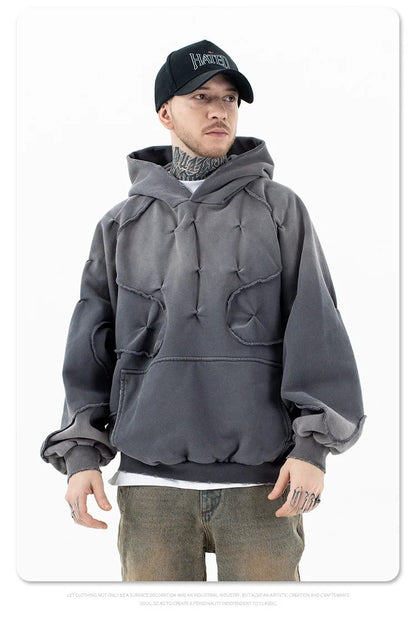 Stitching deconstructed gradient dyed heavy hoodie Street King Limited