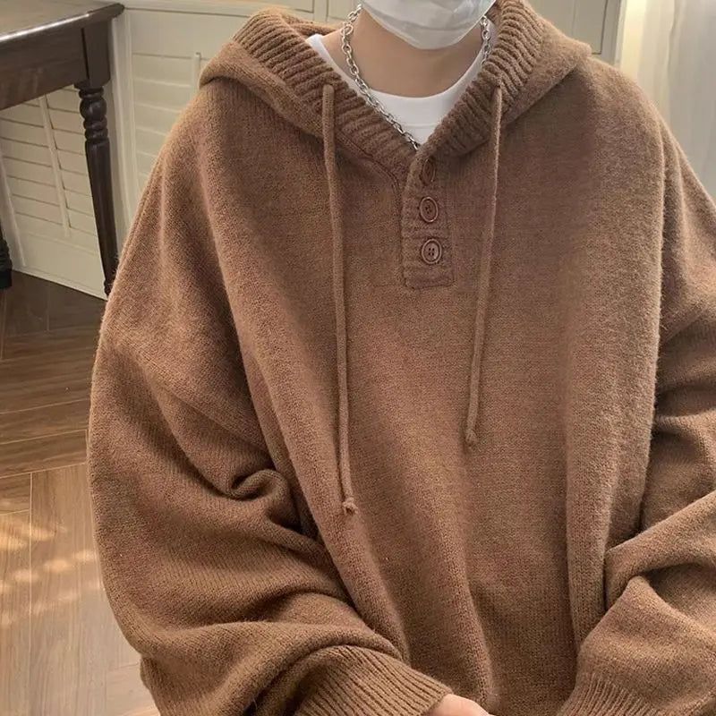American style trend personalized trend lazy style for men and women hooded sweater loose and casual knit top for couples y2k Street King Limited