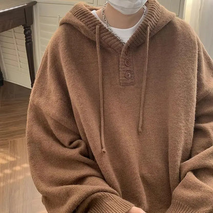 American style trend personalized trend lazy style for men and women hooded sweater loose and casual knit top for couples y2k Street King Limited