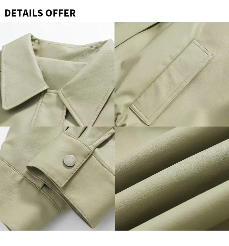 american motorcycle pu leather jacket mens 2024 new streetwear street hip hop trend coats spring new multi pocket lapel outwear unique default style 2900