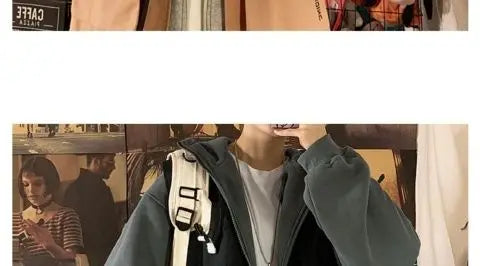 Fake two-piece coat men's ins, trendy Japanese functional workwear hooded jacket, autumn European and American retro trend tops Street King Limited