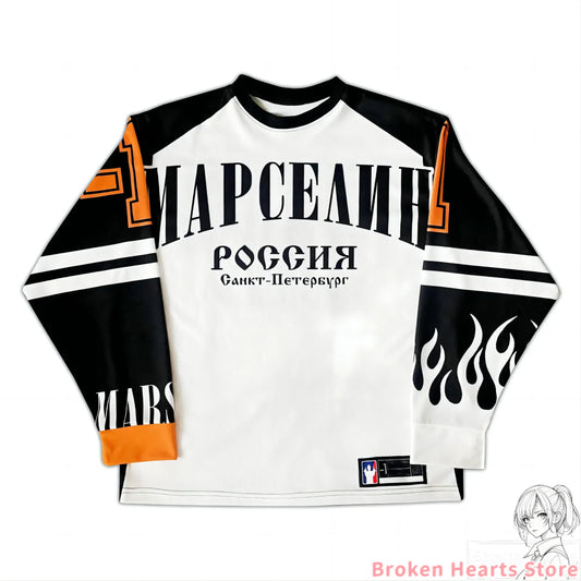 Casual Fashion Harajuku Y2K Hip-hop Sprots Long Sleeves T-shirts Men Streetwear Loose Baseball Jersey Casual Tops Men Clothing Street King Limited