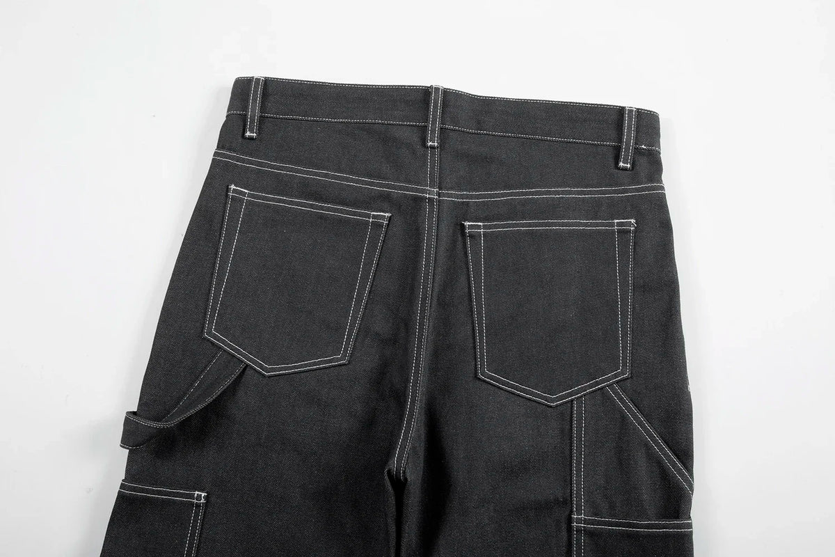 retro ankle zipper original casual logging pants mens straight streetwear baggy loose jeans cargos oversized denim trousers unique cargo style 2160