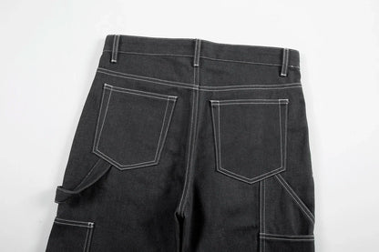 retro ankle zipper original casual logging pants mens straight streetwear baggy loose jeans cargos oversized denim trousers unique cargo style 2160