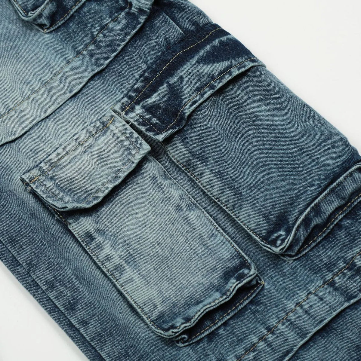 vintage multi pocket jeans mens harajuku cargo denim pants retro hip hop straight loose jean pants men clothing military streetwear pants