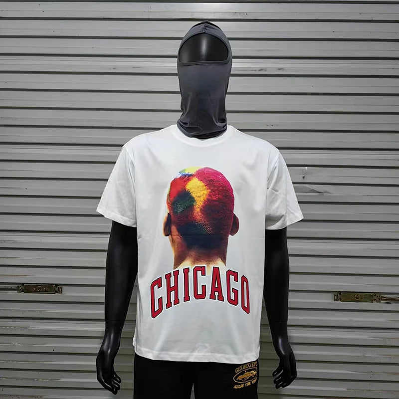 2024ss New IH NOM UH NIT T-shirt Masked Gold Necklace Printing Men Woman Good Quality Chaopai Top Tees Street King Limited