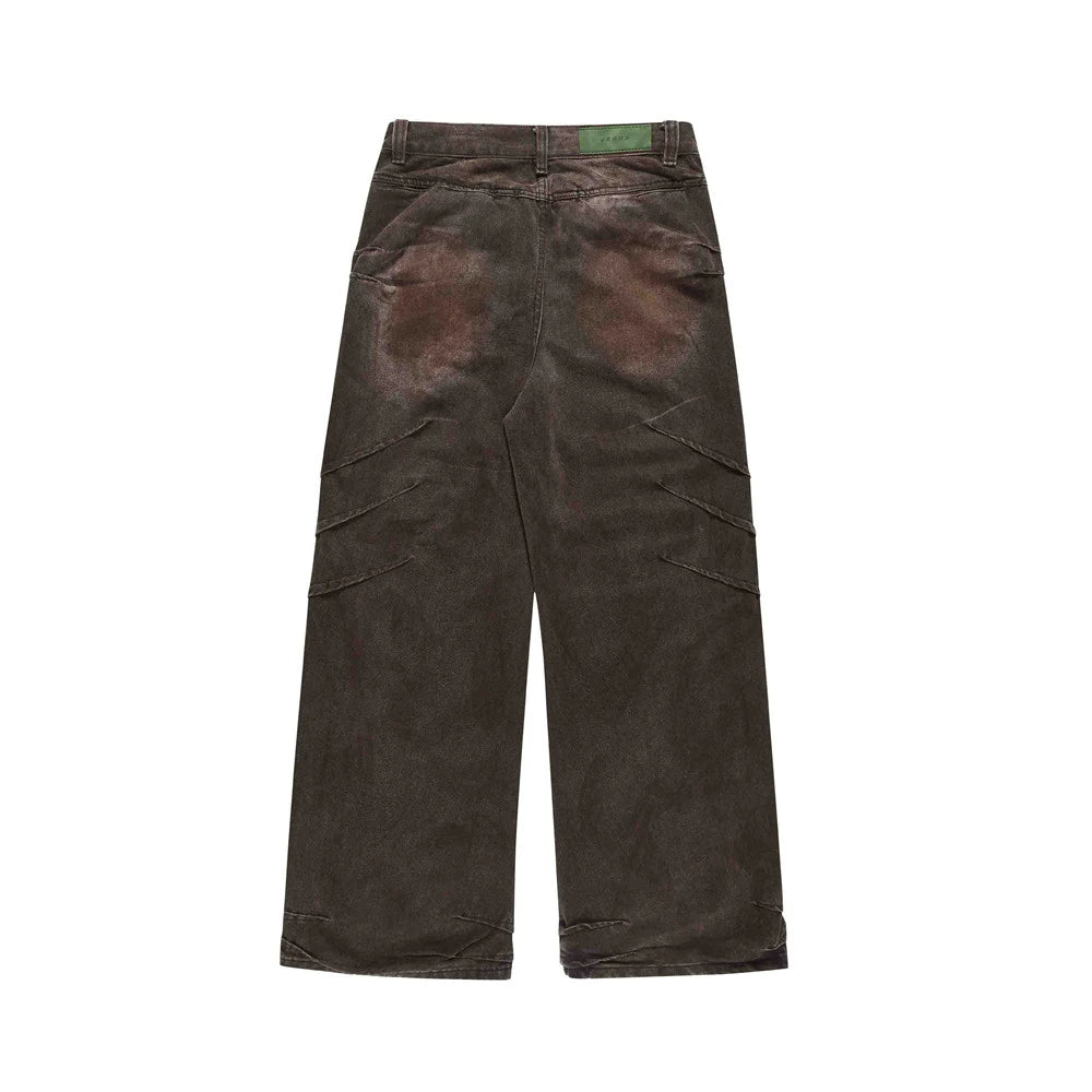 vintage baggy jeans men tie dyed distressed loose straight denim pants luxury designer jeans male streetwear hip hop trousers unique jeans style 281