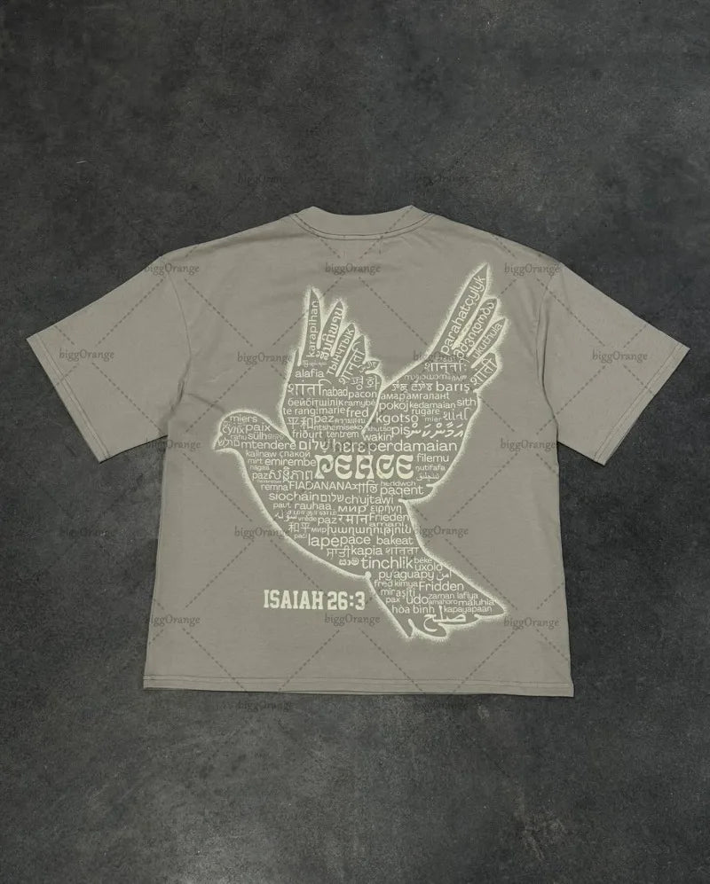 American Retro Classic All-match Top Y2K Harajuku Oversized Letter Printed T-shirt Men Street Hip-hop Loose Casual Short-sleeved Street King Limited