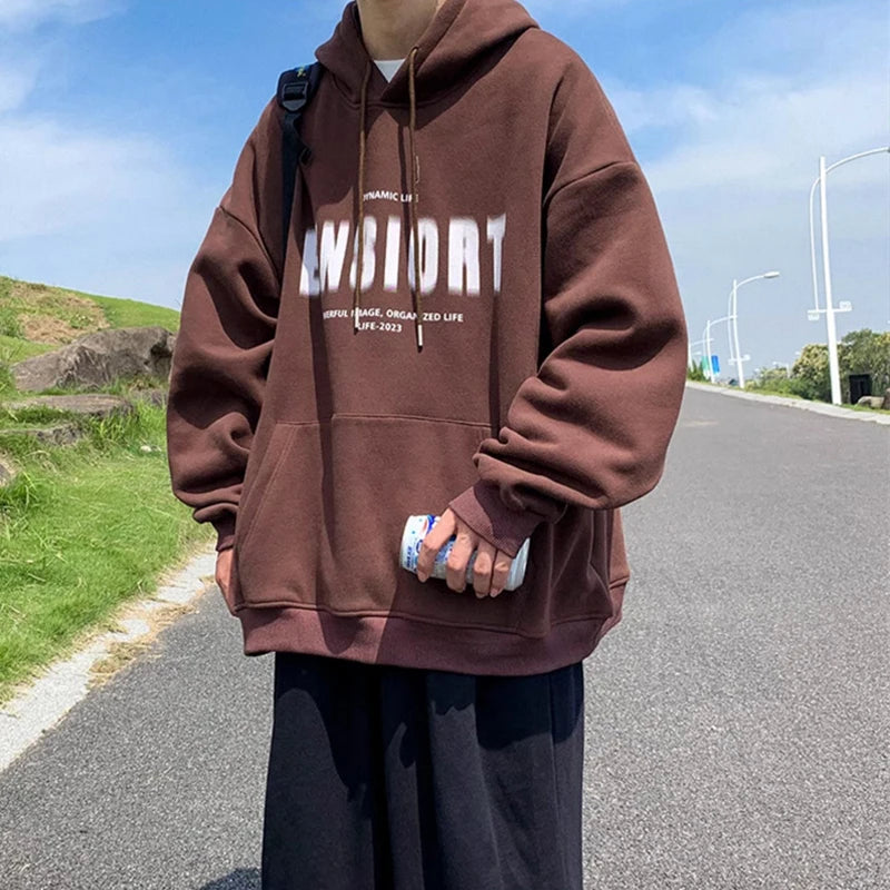 Spring Retro Letter Printed Hoodies Hombre 2024 New Personality Loose Streetwear Pullover Sweatshirts Y2K Fleece Hoodie Clothes Street King Limited