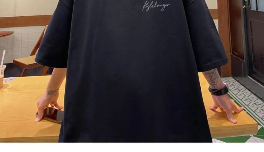 Loose American retro dark green t-shirt men's trendy summer short-sleeved European and American high street half-sleeved tops Street King Limited