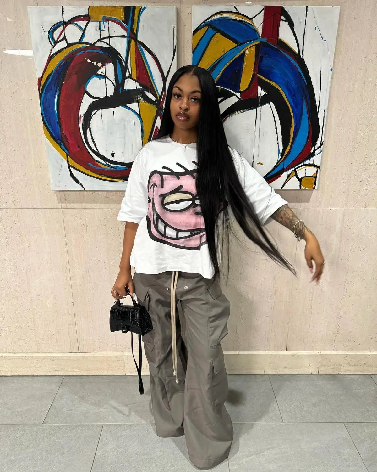 y2k Street Harajuku Fashion Big Head Pattern Printed Short Sleeve T-Shirt Women's 2024 Trendy Gothic Casual Loose Oversized Top Street King Limited