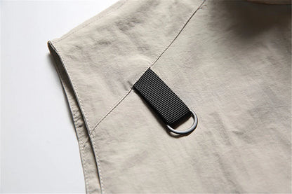 summer men fishing travel photo hiking vest waistcoat outdoor leisure solid color vest khaki black casual sleeveless jacket unique default style 6222