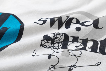 Retro Summer Vintage Letter Print High-Street Streetwear Casual Loose T-Shirt Tops Street King Limited