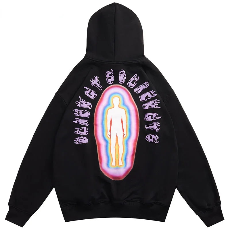 Hoodie Sweatshirt Streetwear Hip Hop Graphic Letter Print Punk Gothic Men Women 2022  New Harajuku Fashion Casual Loose Pullover Street King Limited