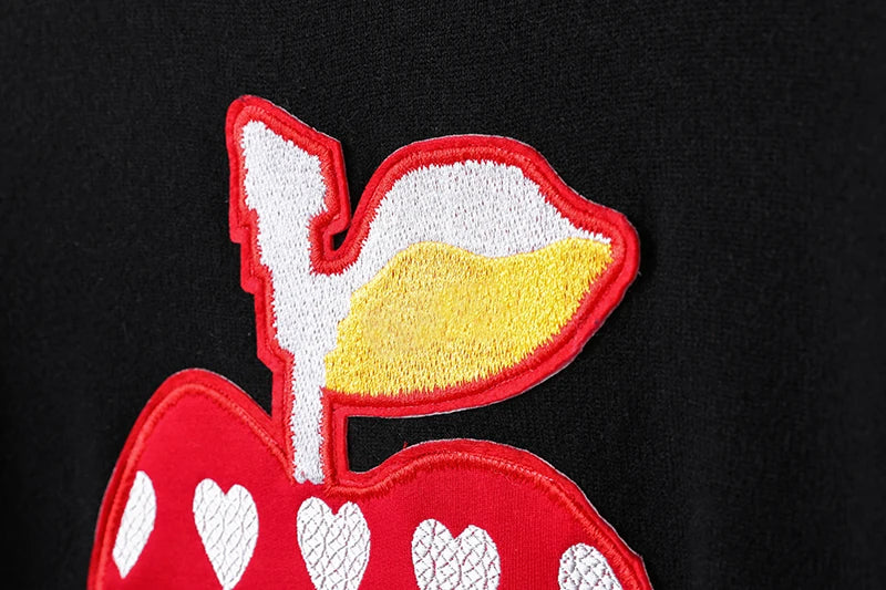 New 2022 Men Luxury Gentleman 3 Colors Embroidered Apple Knit Casual Sweaters Pullovers Asian Plug Size High Quality Drake #T9 Street King Limited