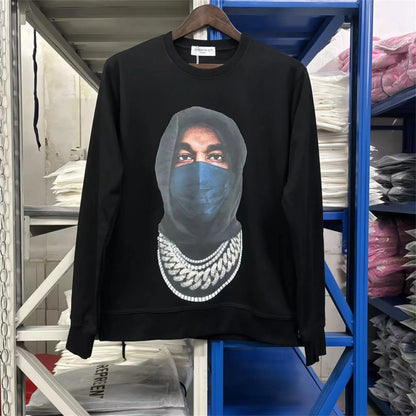 New 242SS Portrait Print High-Street Full Cotton Quality Heavyweight Casual Loose Pullover Long Sleeve Sweatshirt Tops For Men Street King Limited