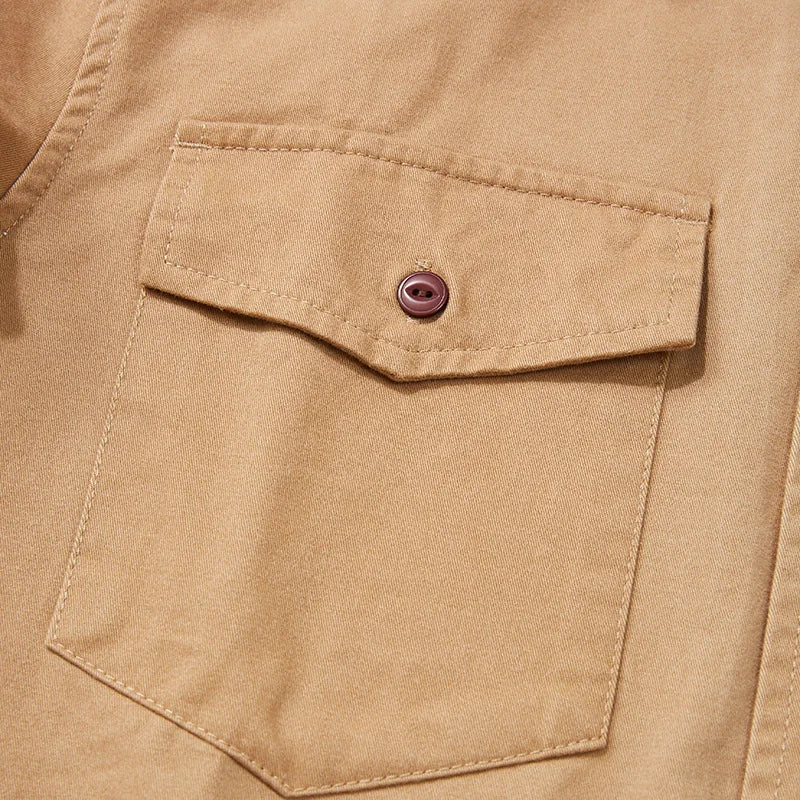 Amekaji Vintage Long Sleeve Cargo Shirt Men Kahki Lapel Multi-pocket Thick Tooling Shirt Autumn Engineer Workwear Cardigan Tops Street King Limited