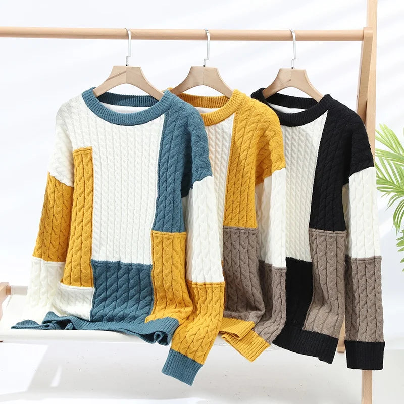 Autumn Men's Twist Braid Sweater Fashion Pullovers Winter Thick Knit Sweaters Streetwear Solid Warm O Neck Jumper Pullover Street King Limited