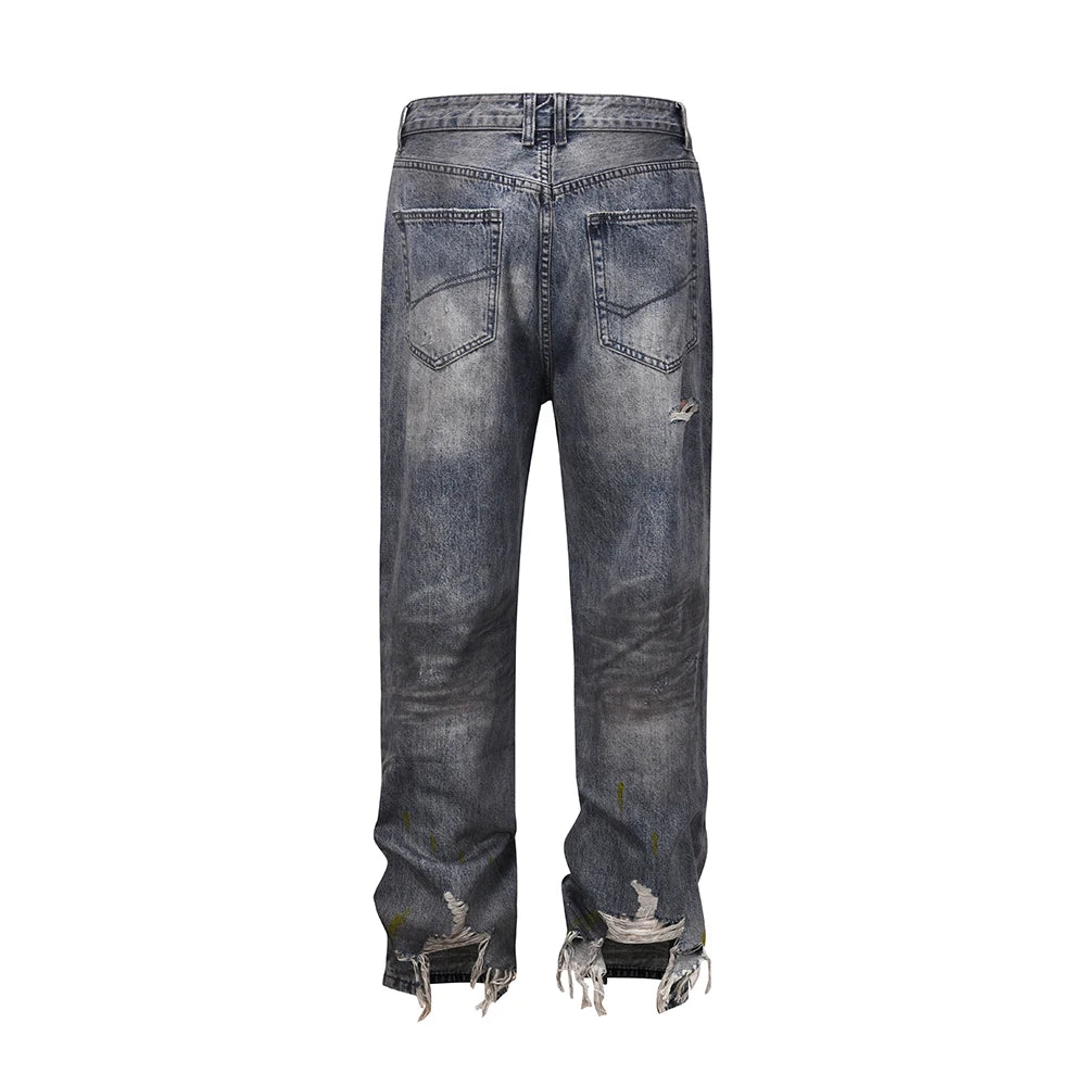 frayed hole distreesed big hole baggy jeans for men and women pantalones hombre streetwear y2k casual denim trousers oversized urban skinny jeans
