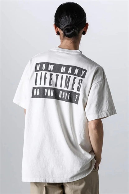 Summer Vintage Retro Letter Print High-Street Loose Casual Cotton T-Shirt Tops Street King Limited