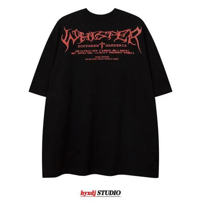 European and American trendy high street niche printed short-sleeved T-shirts for men summer American street tops men clothing Street King Limited
