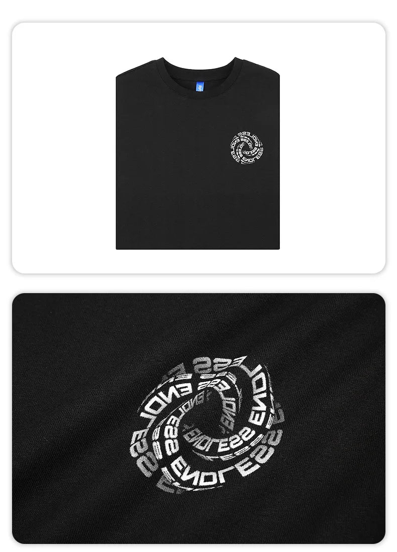 Rainbowtouhes 2022 New Half Sleeve Cotton Unisex Trendy T-shirt Men High Street Fashion Hip Hop Style Circle Pattern T Shirts Street King Limited
