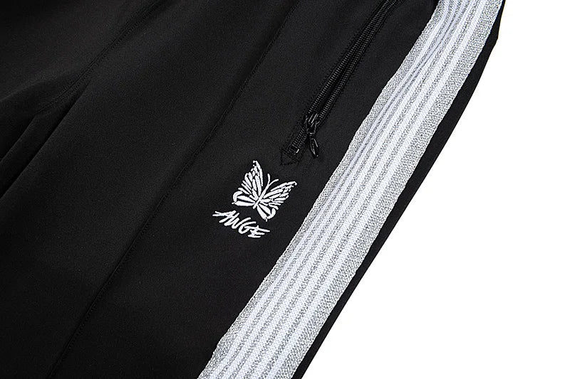 chaopai pattern embroidery loose casual pants side edge weaving straight leg pants men woman comfortable trousers unique default style 4663