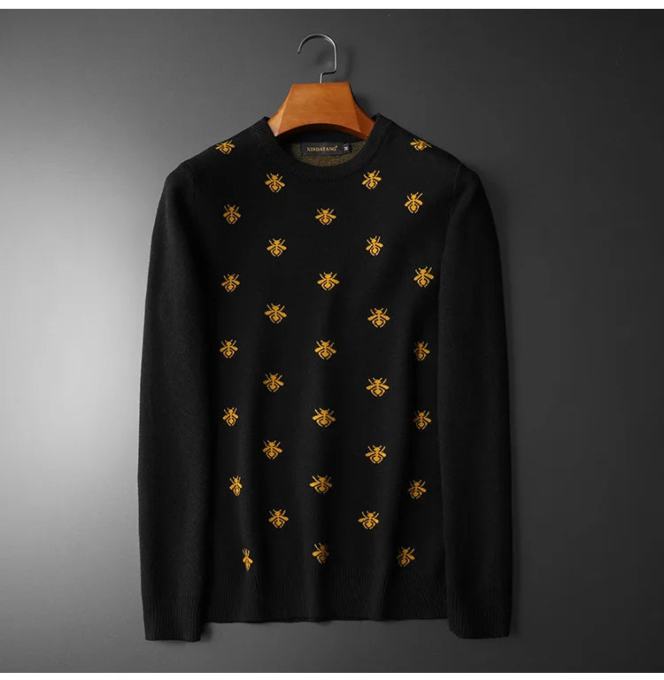 New 2022 men Luxury Winter gentleman embroidery Bees Knit Casual Sweaters pullover Asian Plug Size High quality Drake #E109 Street King Limited