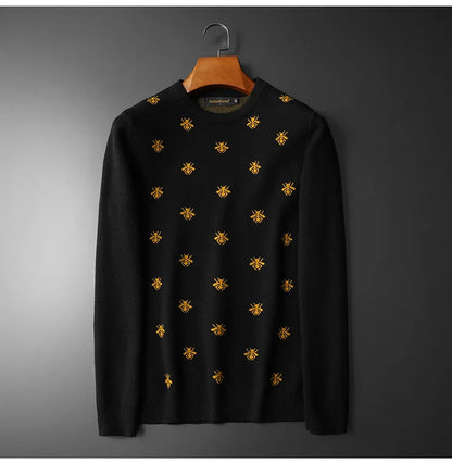 New 2022 men Luxury Winter gentleman embroidery Bees Knit Casual Sweaters pullover Asian Plug Size High quality Drake #E109 Street King Limited
