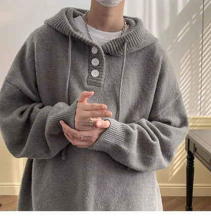 American style trend personalized trend lazy style for men and women hooded sweater loose and casual knit top for couples y2k Street King Limited
