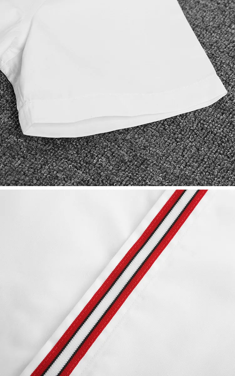 New 2021 Luxury Men Classic Embroidered bee stripe Ribbon Fashion Cotton Casual Shirts Shirt High Quality Short Sleeves A65 Street King Limited
