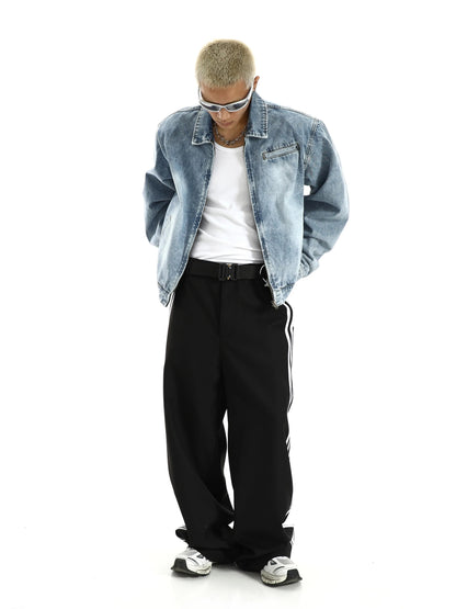 wide shoulder harajuku denim jacket coat mens fashion hip hop distressed washed jeans outerwear casual streetwear jeans jackets unique jeans style 3975