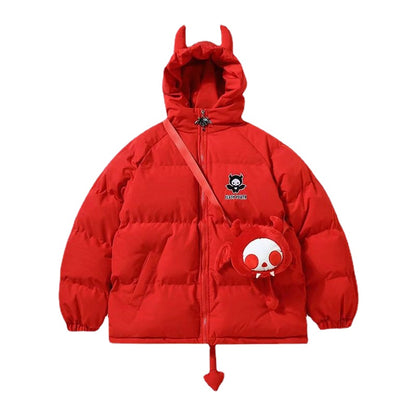 Winter loose devil thick cotton coat trend high street flight suit Japanese college style cotton jacket men or women winter tops Street King Limited