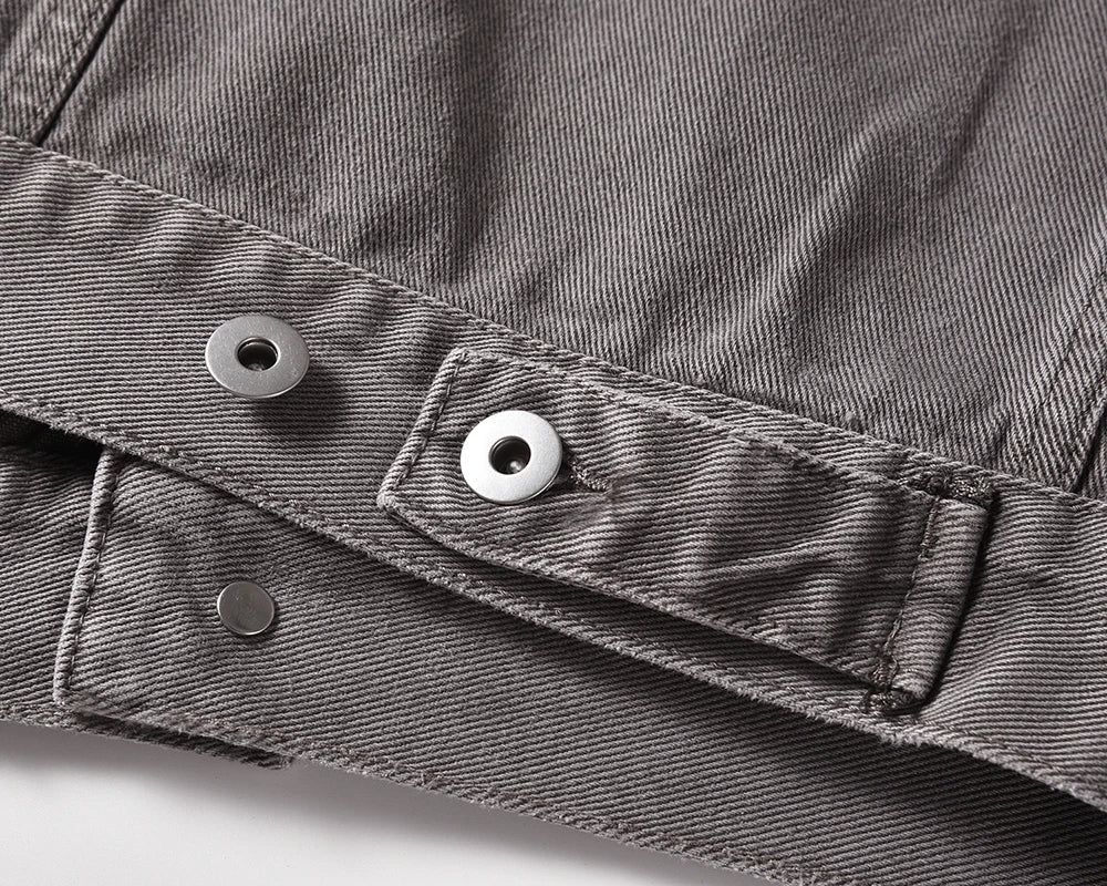 2023 autumn and winter solid color washed gray jeans jackets for men harajuku cleanfit baggy y2k denim coat oversized loose tops unique jeans style 47