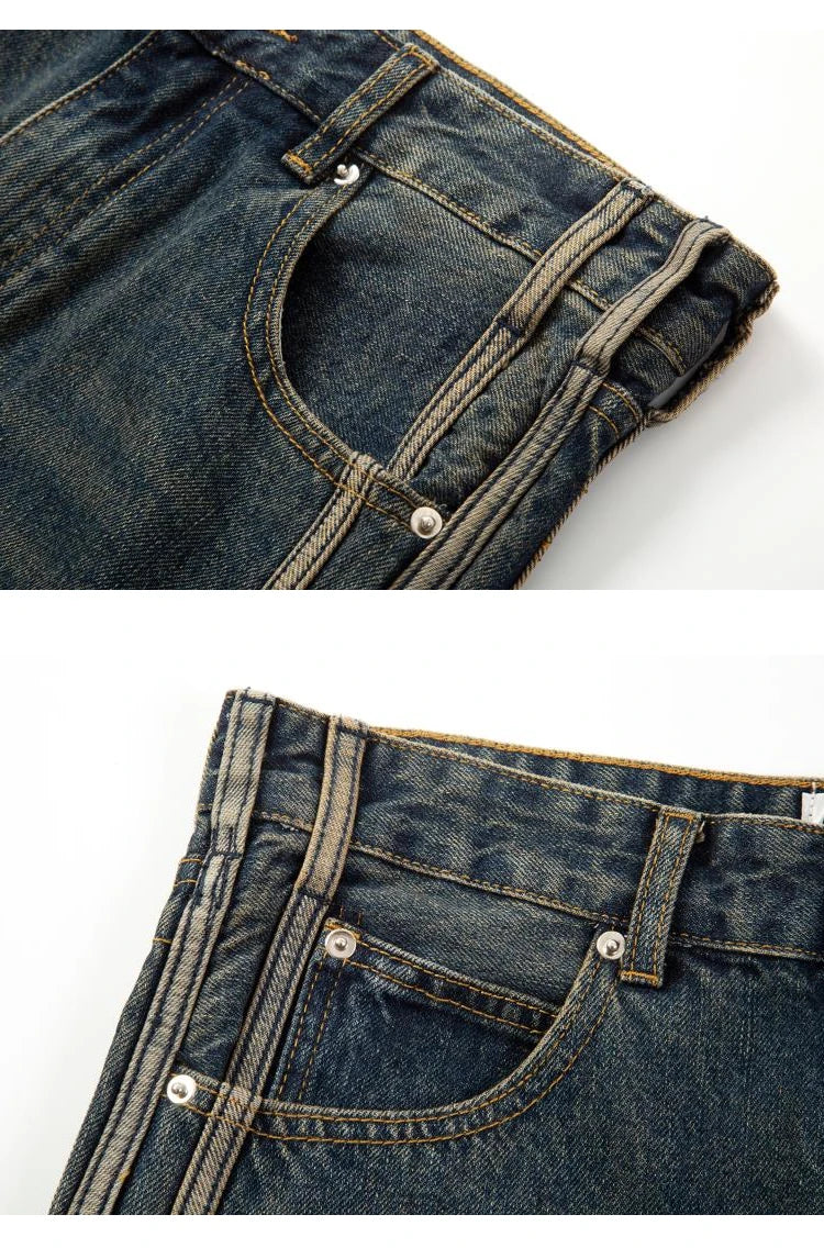 high street vibe washed striped flared jeans dark blue distressed jean casual side stripes slim micro flared jeans pants male unique jeans style 1668