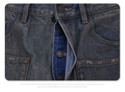 Cut Jeans with a mud-dye knife Street King Limited