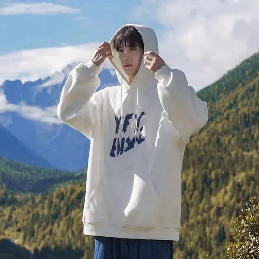 New Goth Oversized Pullover Hoodies For Men Letter Print Hooded Sweatshirts Hip Hop Aesthetic Harajuku Y2K Streetwear Hoodie Street King Limited