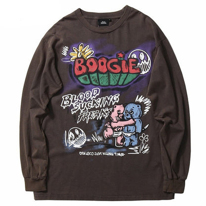 "Boogie" Unisex Men Women Streetwear Graphic Sweatshirt Daulet Apparel