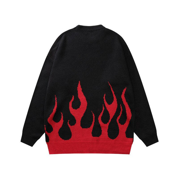 "Fire Flame" Unisex Men Women Streetwear Graphic Sweater Daulet Apparel