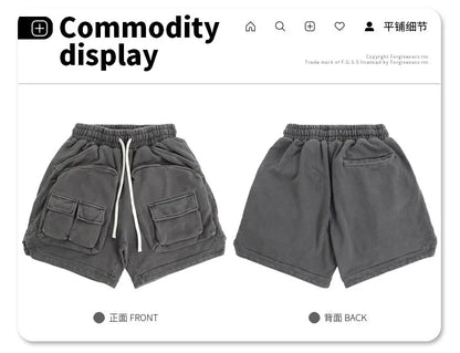 Multi-pocket zipper tactical overalls feature heavyweight shorts Street King Limited