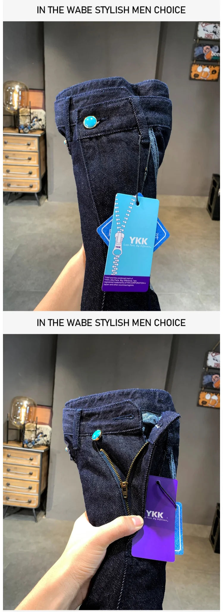 men streetwear splice denim fashion brand hip hop loose casual straight jeans pant cityboy deep blue y2k jeans trousers for men unique jeans style 1767