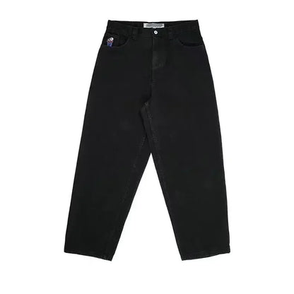 retro blue hip hop big boy jeans y2k pants streetwear gothic cartoon embroidery baggy jeans punk rock high waist wide trouser unique jeans style 3650